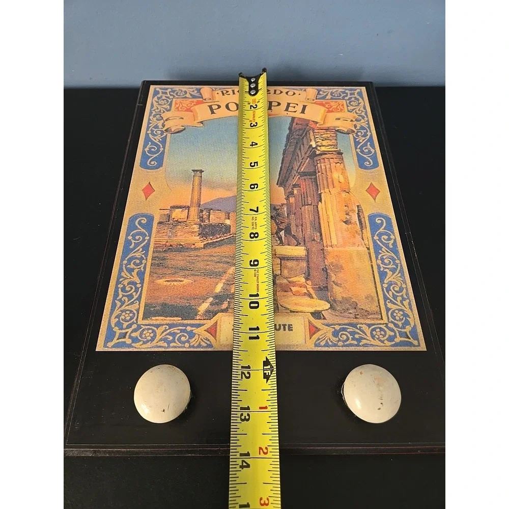 Ricordo Di Pompei Wall Hanging Plaque With Pegs Wooden 14